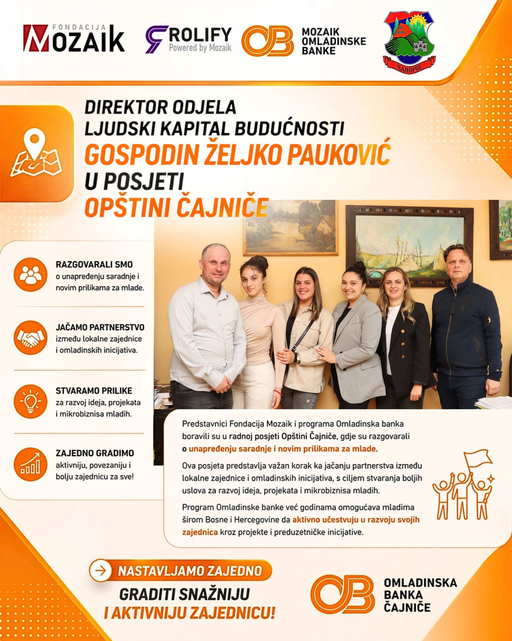 Директор Одјела за људски капитал будућности у посјети Општини Чајниче